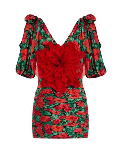 gucci floral mini dress|Gucci pleated dress.